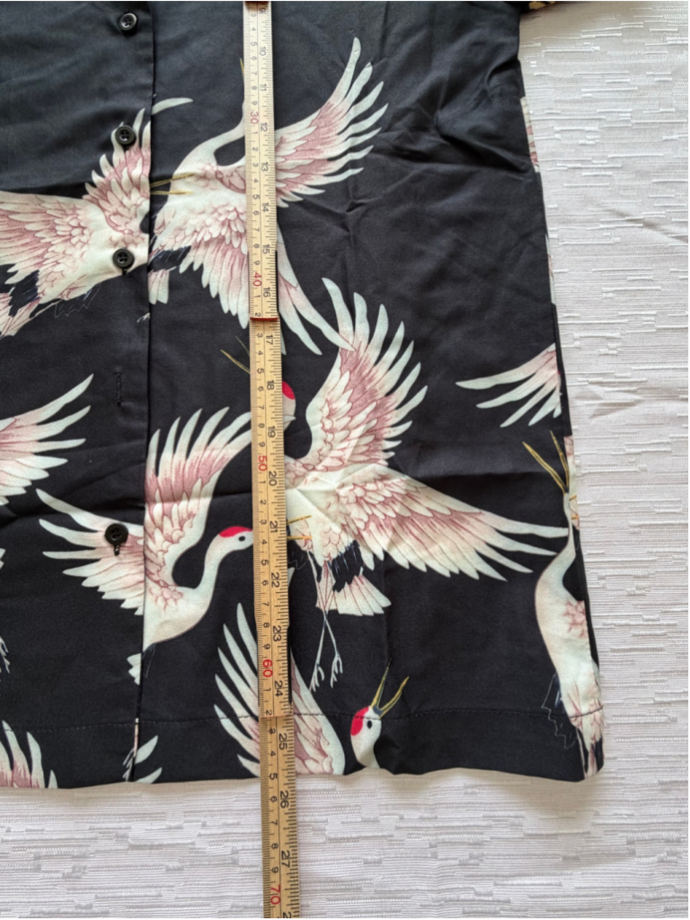 NWT Lai Meng Five Cats Crane Print Black Blouse Size S - Picture 7 of 10